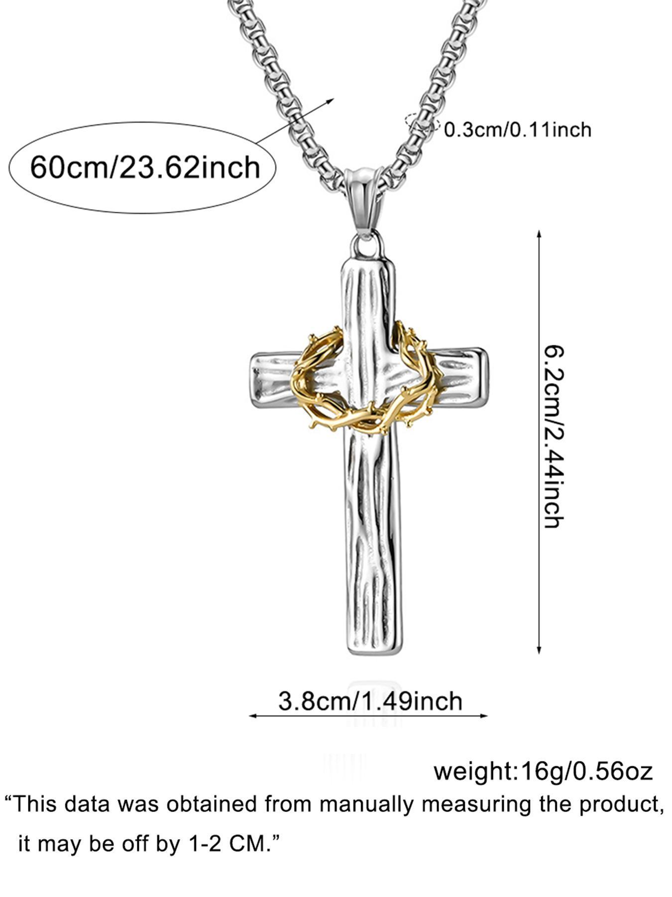 Men's Pendant Necklace, Cross Charm Necklace, Stainless Steel Jewelry for Party, Daily Clothing Decor, Trendy All-match & Exquisite Casual Trendy Jewelry for Birthday Gift