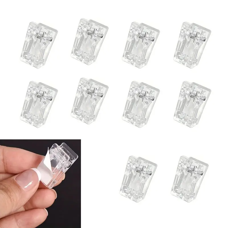 10pcs Self Adhesive Wall Clips Plastic Photo Clips Tapestry Clips Small Hanging Clips For Hanging On The Wall Adhesive Clips For Poster Photo Wall (Clear)