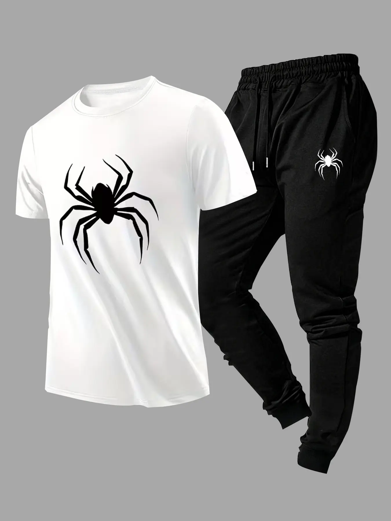 Men's Sporty Casual Set, Casual Sports Wear, Fitness Outfit Athleisure Summer Clothes, Round Neck Short Sleeve Tee + Jogger Pants, Street Style, Motivational Print, Ideal for Gym, Daily Wear, Home Relax