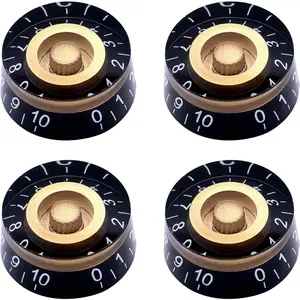 4 count Guitar Knobs, Top Hat Knobs Electric Guitar Bass Speed Control Knobs Volume Tone Control Knobs Fits 6mm/0.24" Rotary Shaft Musical Instruments and Radios   KNOB-