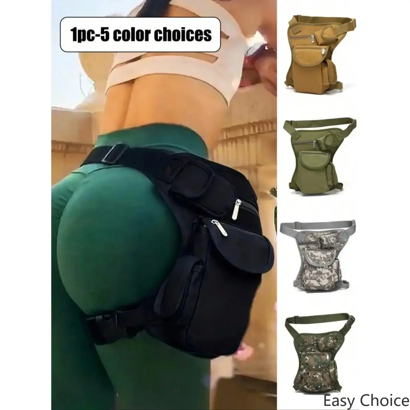 Durable Canvas Thigh Leg Bag, Waterproof Motorcycle Riding Pack, Portable Belt Waist Bag, Lightweight Outdoor Storage Accessory for Motorcycling, Hiking, Travel And Daily Outdoor Activities