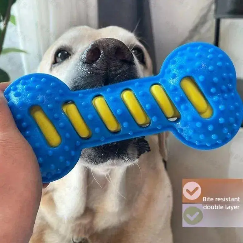TPR sound toy for grinding teeth, durable and bite resistant, with strong teeth that won't break. Medium to large sized dog toy