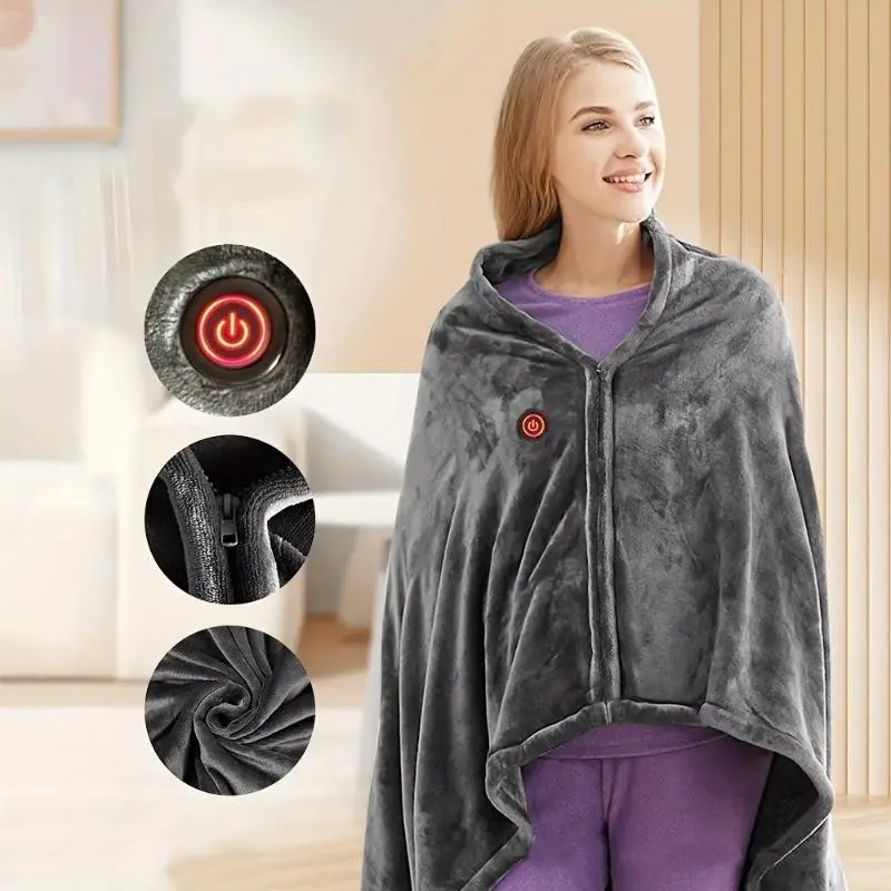 Electric blanket outer shawl multifunctional heating shawl 3-speed USB charging heating blanket office nap blanket anti cold warm blanket