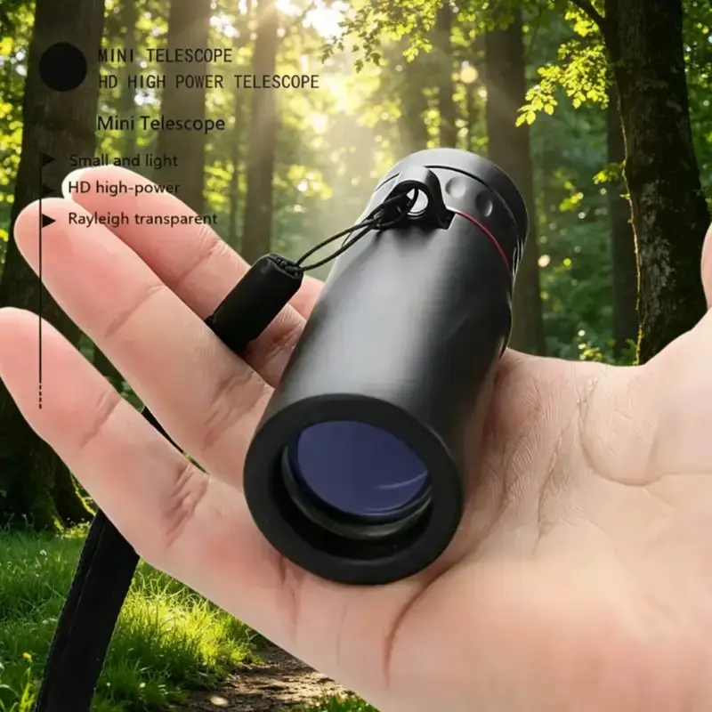 10x25 Compact Monocular Telescope, HD Fixed Focus Handheld Telescopic Birdwatching Scope, Lightweight Portable, Ideal for Hiking, Travel, Hunting, Fishing