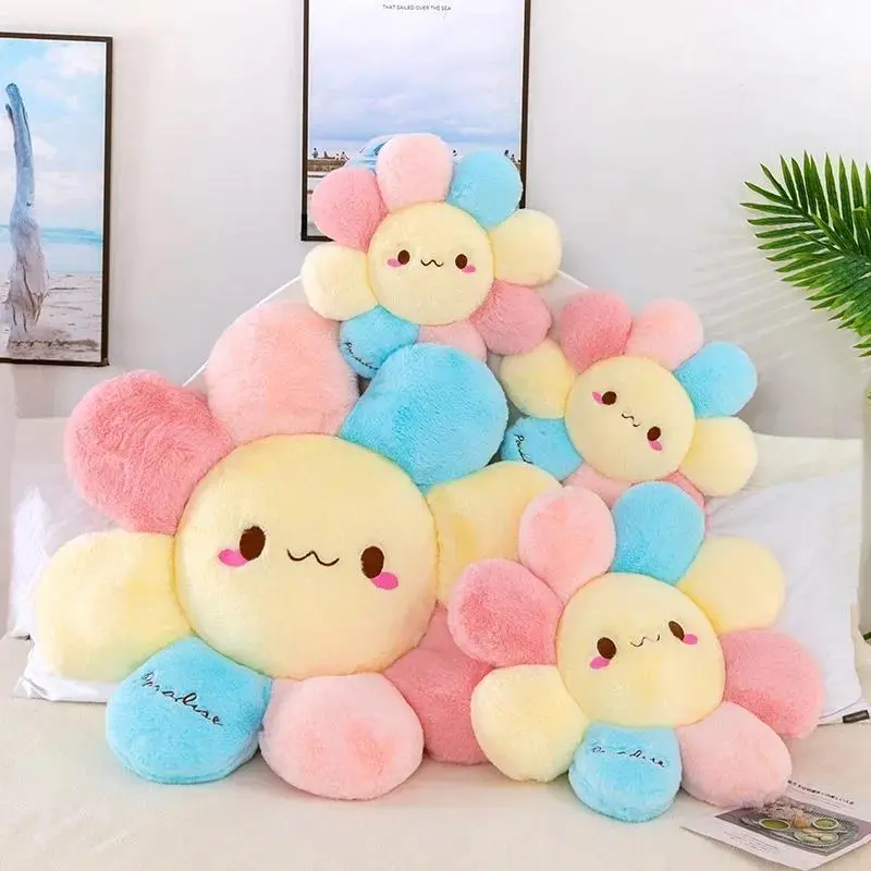 45cm Cute Colorful Round Sunflower Cushion Bedroom,Living Room Office Cushion Birthday Gift Floor Cushion Murakami Pillow
