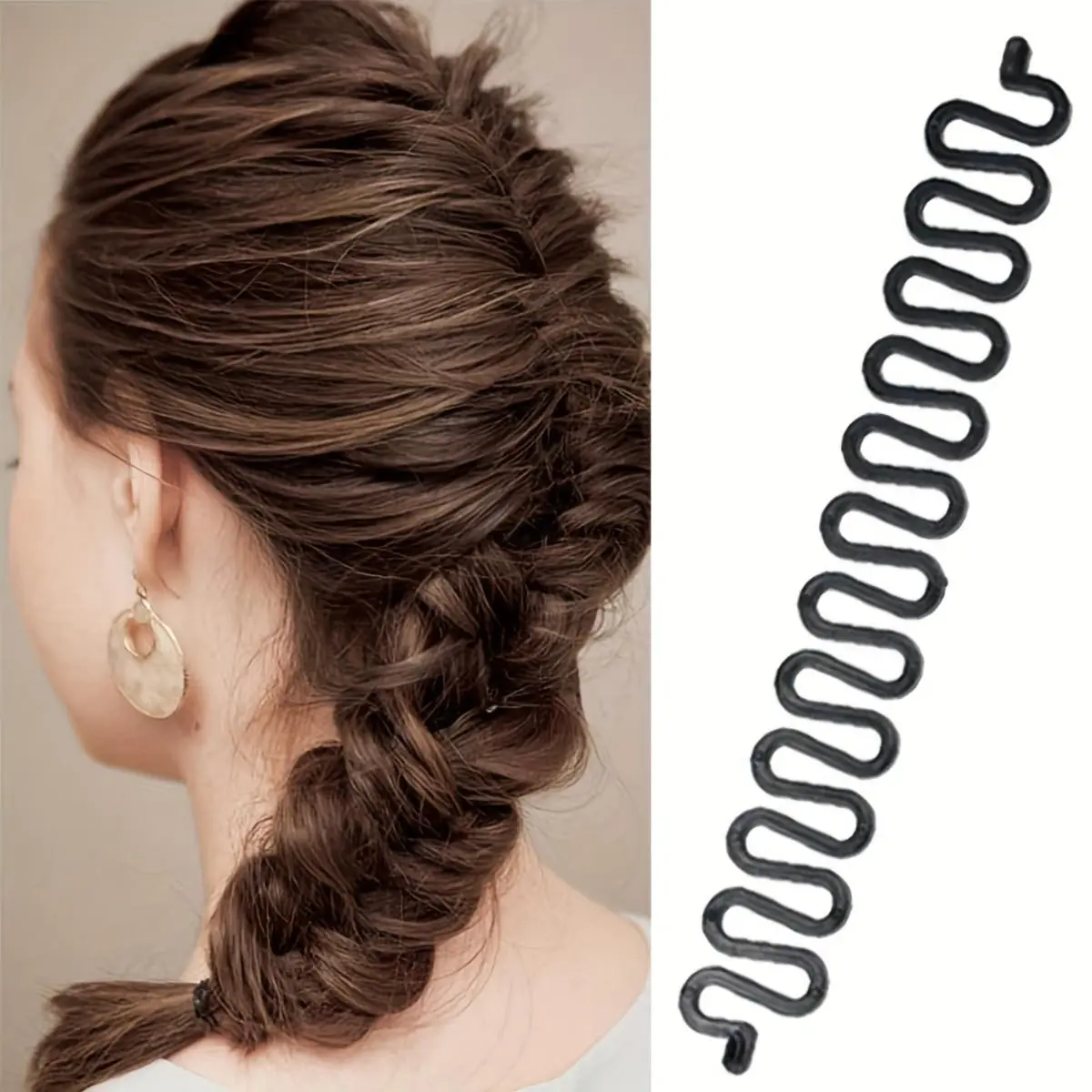 3pcs Women's Wavy Hair Braiding Tools - & Twist Styles, Easy to Use, Formaldehyde-Free, Perfect for Long Curly Hair - Create Chic Braids with Ease