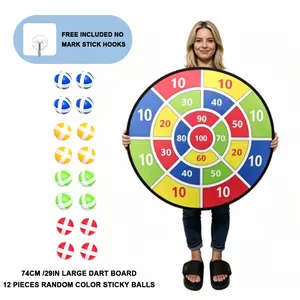 1pc Fabric Sticky Ball Dart Board, 3 Sizes Available, Safe No Sharp Edges, Kids Throwing Toy, Indoor Outdoor Play, Family Interactive Game