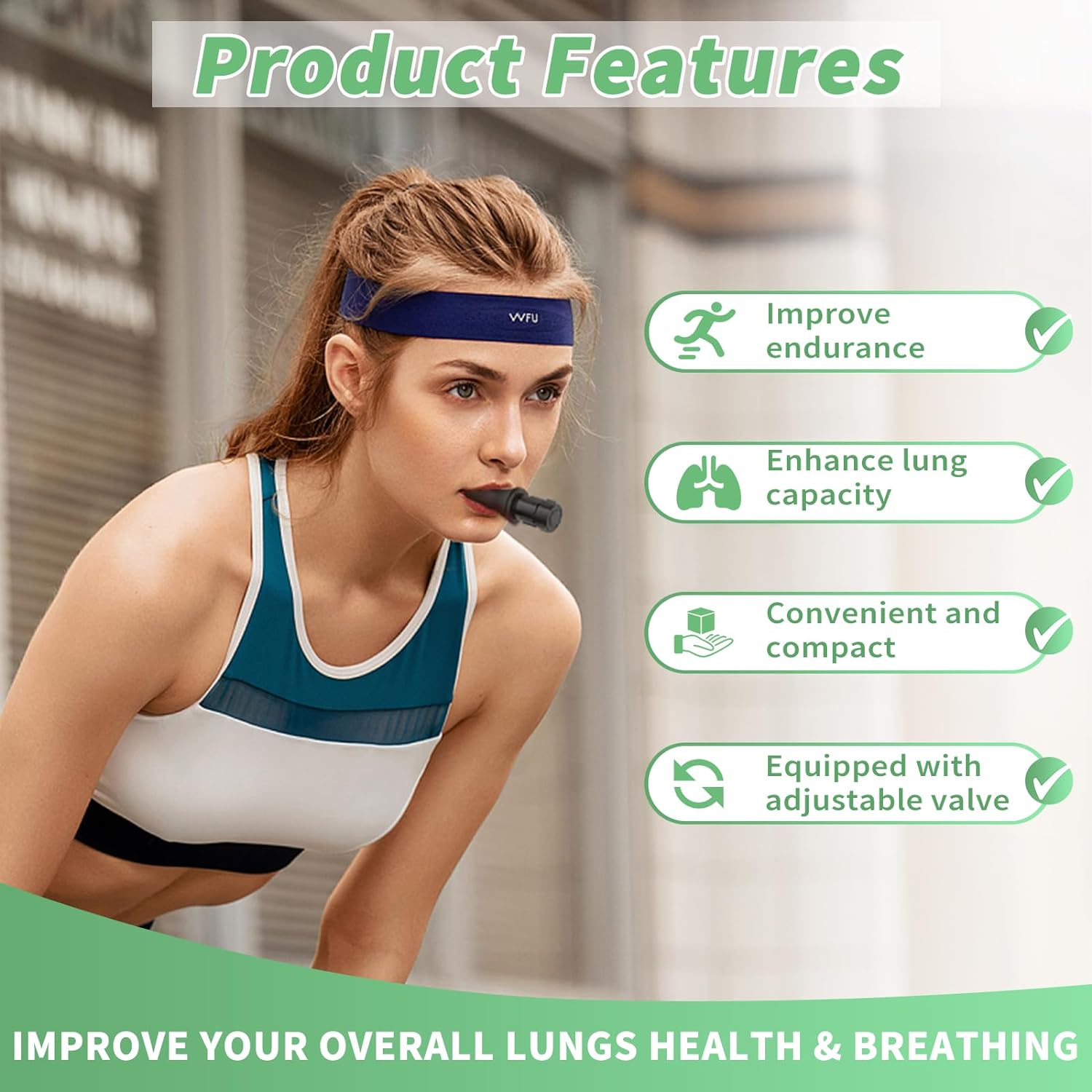 Portable Breathing Exercise Tool with Adjustable Resistance Settings for Enhanced Strength and Endurance, Lung Training Tool, Easy To Clean