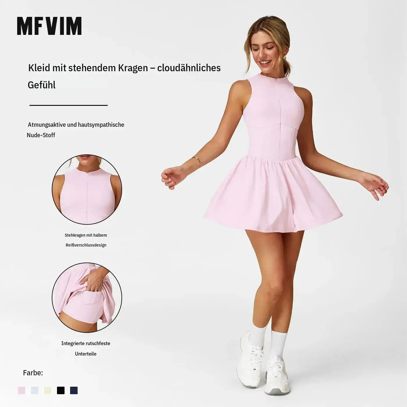 Women's High Neck Tennis Dress Sleeveless Wrap Dress Built in Shorts Golf Sports Dress Workout Jumpsuit,summerwins,travel essentials,camping essentials,back to school,back to school haul