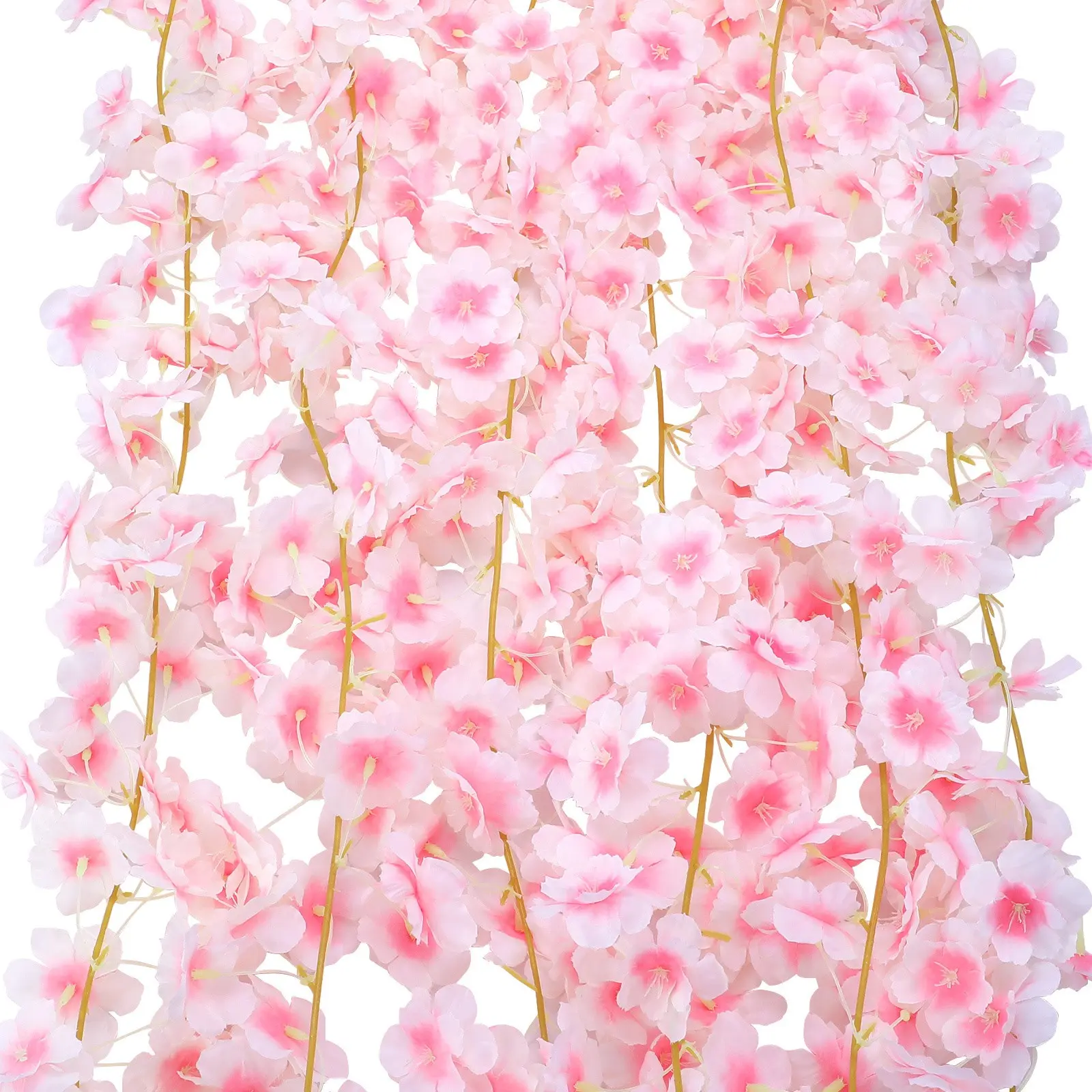 3pcs Artificial Decorative Cherry Blossom Wreath, Wedding Party Decor, Indoor Home Office Decoration, Japanese Vintage Style, Garden Arch Decor