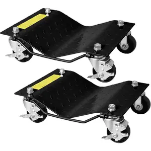 Car Dolly Set of 2 Heavy Duty Wheel Dolly Set with Locking 360° Casters for Moving Cars, Trucks, Trailers, Motorcycles, and Boats, 3000 LBS Capacity Black