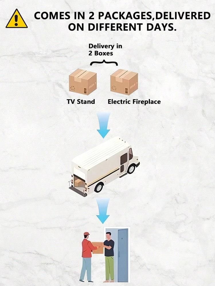 [2 Packages Shipping]Fireplace TV Stand With 36" Electric Fireplace Up To 80" TVs, 70" Entertainment Center, Remote Control,TV Media Console With Storage Cabinets For Living Room,Thanksgiving,Christmas  Gift