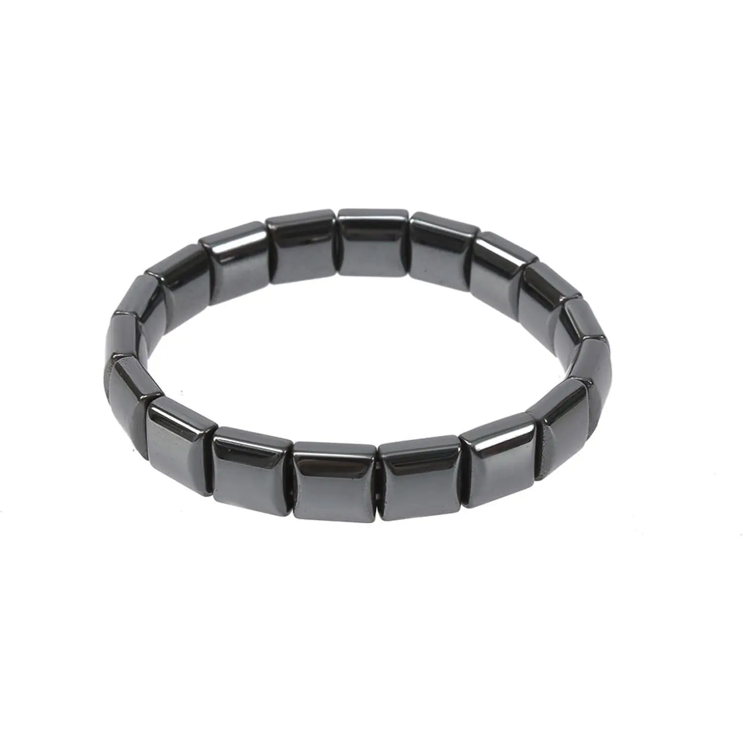 Hemys Hematite Bracelet,  Stone Adjustable Elastic Bracelets, Black Hematite  Bracelet, Men, Women, Stylish Wrist , Square Shape()