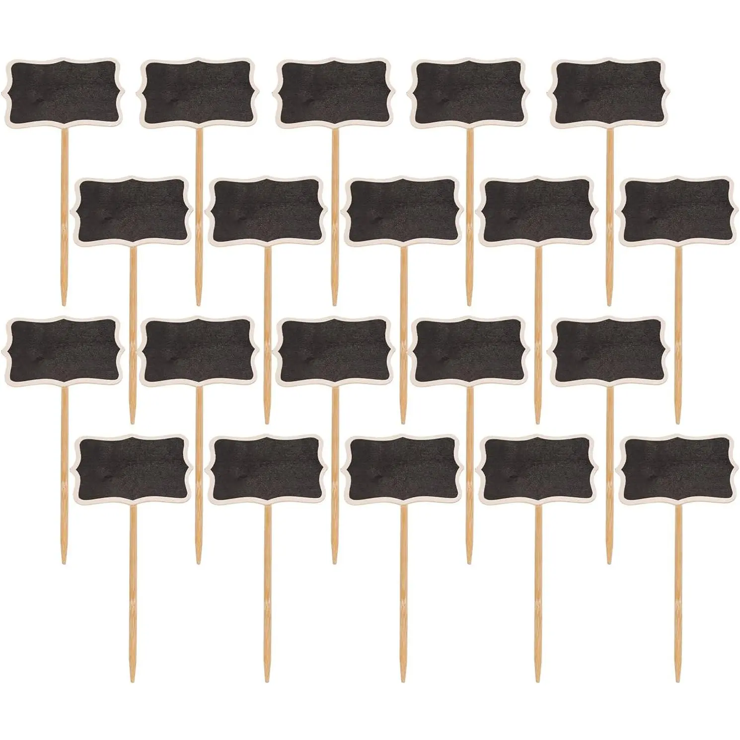 20 count  Chalkboard  Tag, Gardening Plug-in   Marker,  Garden  Markers Tag,Miniature  Wooden Tags, Lawn Signs  Markers Chalkboard