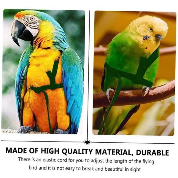 Adjustable Soft Fabric Parrot Bird Harness Leash, Anti‑Escape Anti‑Pull Flying Rope, Lightweight Breathable for Small Medium Parrots Budgies Cockatiels Lovebirds, Outdoor Flight Training Pet Bird Supplies