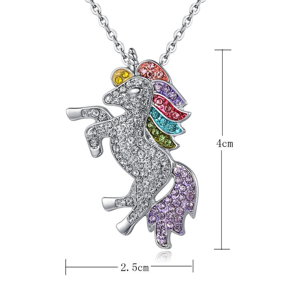 Cartoon unicorn necklace Valentine's Day colorful pony necklace, the best birthday gift for my daughter and granddaughter