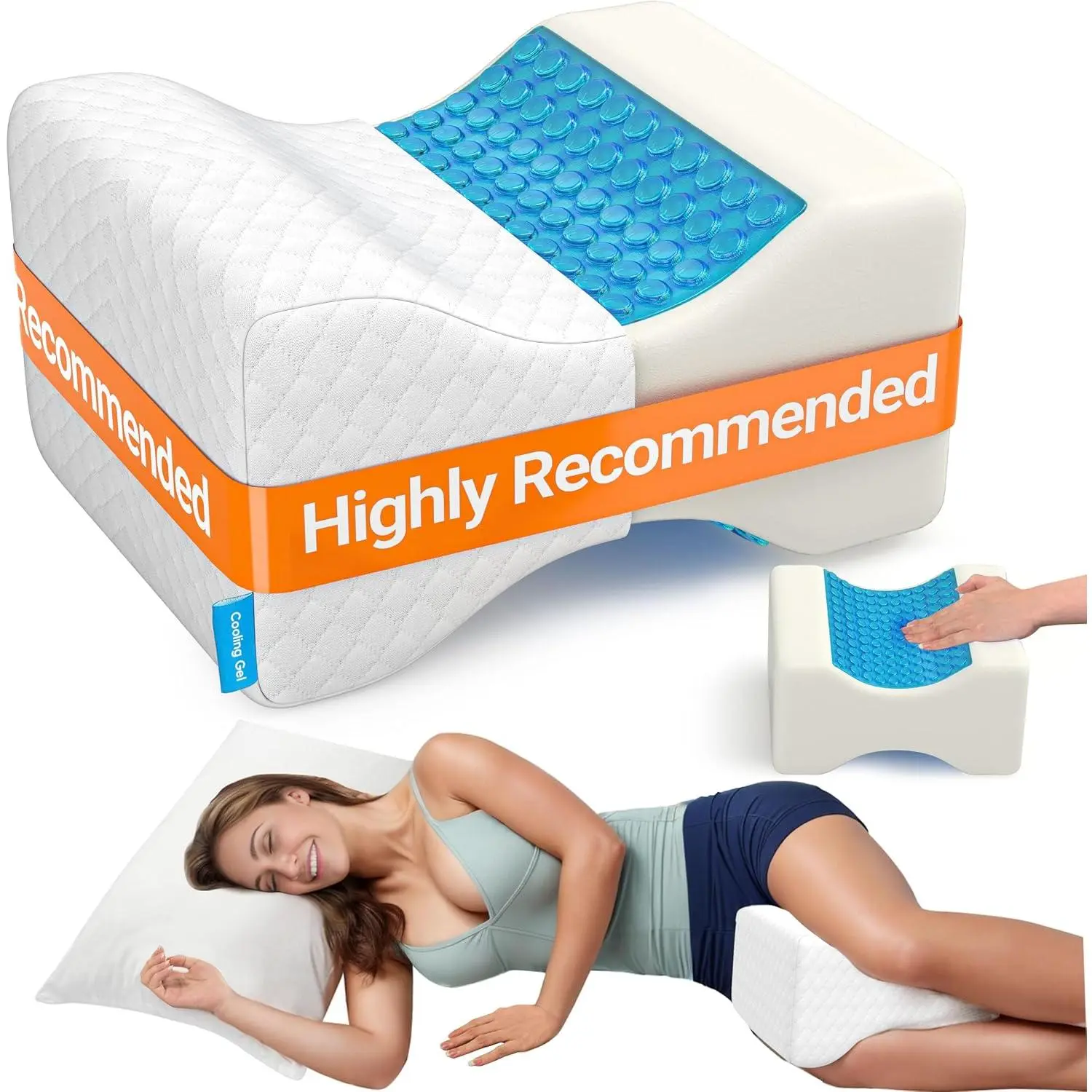 Pillow for Side Sleepers-Cooling  Pillow for Side Sleeping, Memory   Pillow for  , Lower  ,  ,  Wedge Pillow with Contour Design, White