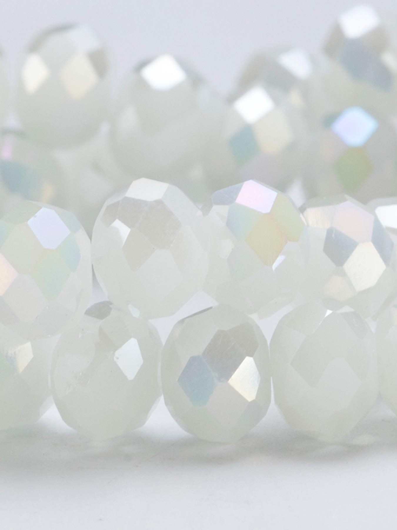 4/6/8mm White Glass Beads, Faceted Crystal Glass Beads, Fashion for Handmade DIY Necklace Bracelet Earrings, Jewelry Making Craft Supplies