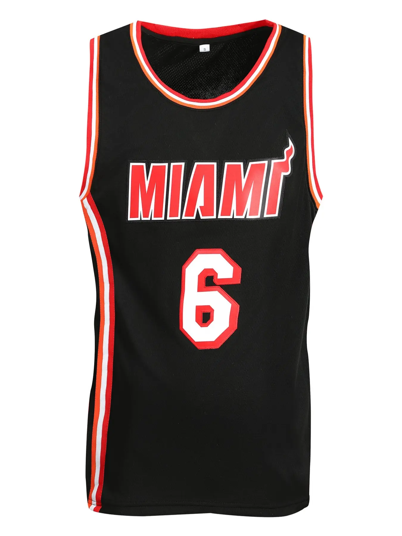 Men's 6 Black Basketball Jersey, Embroidered Sports Top, Casual Fitted Long Sleeve Tee, Comfortable Athletic Wear for Daily Use, Casual Sporty Top