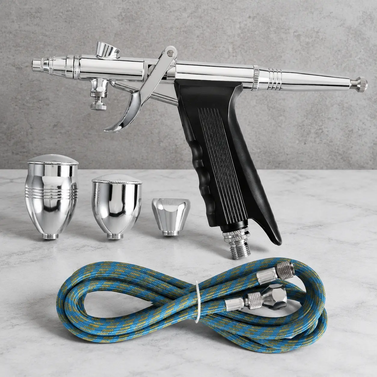 Professional Airbrush Kit with 0.3/0.5/0.8mm Nozzles & Multi-Capacity Cups for Nail Art, Cake Decorating, Tattoo, Model Painting & Auto Repair. Anti-Clog Metal Gun with Smart Pressure Control. Ideal for DIY & Makeup. Airbrush Tool