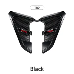 2pcs Carbon Fiber Black Car Vent Cover Fender Hood Air Flow Intake Trim Car Side Wing Decals Ventilation Styling Modified Stickers Fits For Toyota TRD Corolla Yaris Chr Auris Rav4 Prius Prado
