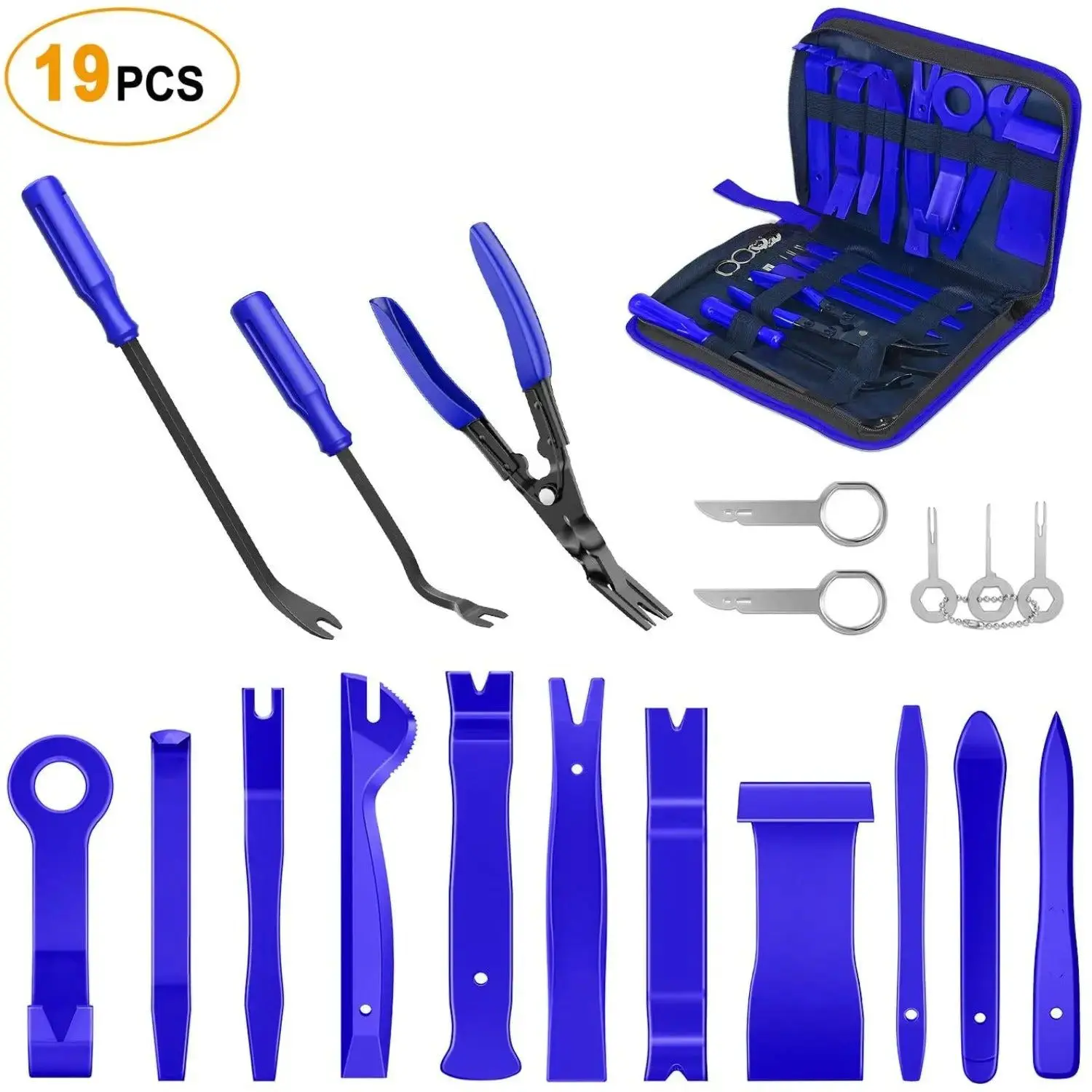 Nilight 19Pcs Trim Removal Tool Kit Blue, All-In-One Tool Kits