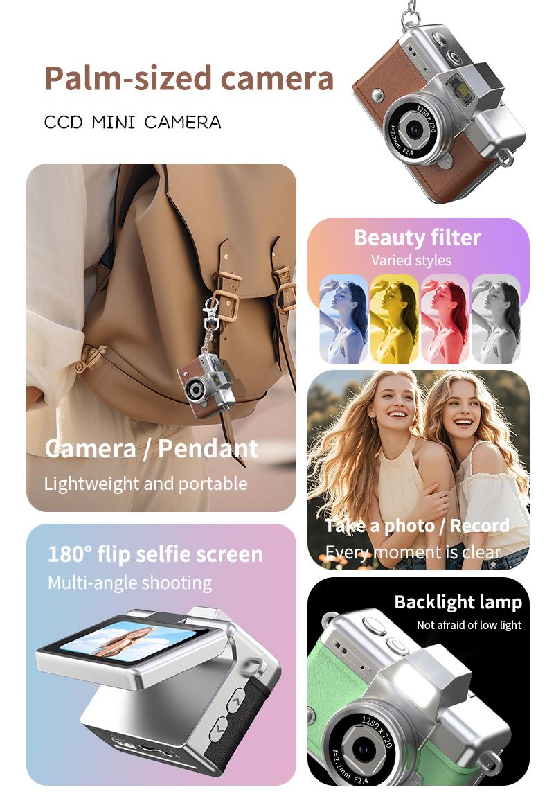 Mini Keychain Digital Camera for Students, FHD Recording with Small IPS Screen, AVI Format - Ideal for Travel, Study, and Concerts - Suitable for Photography Enthusiasts