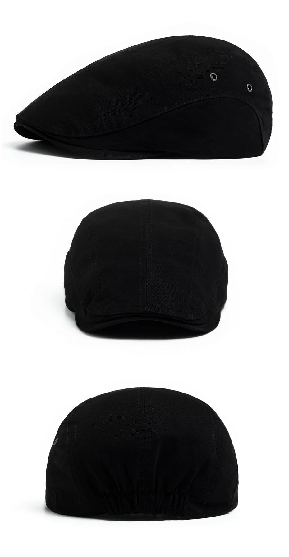 New Fashion Flat Caps Men Vintage Beret Casual Women Newsboy Cap Single Layer Cotton Cloth Visor Hats Ladies Elastic Head Circum