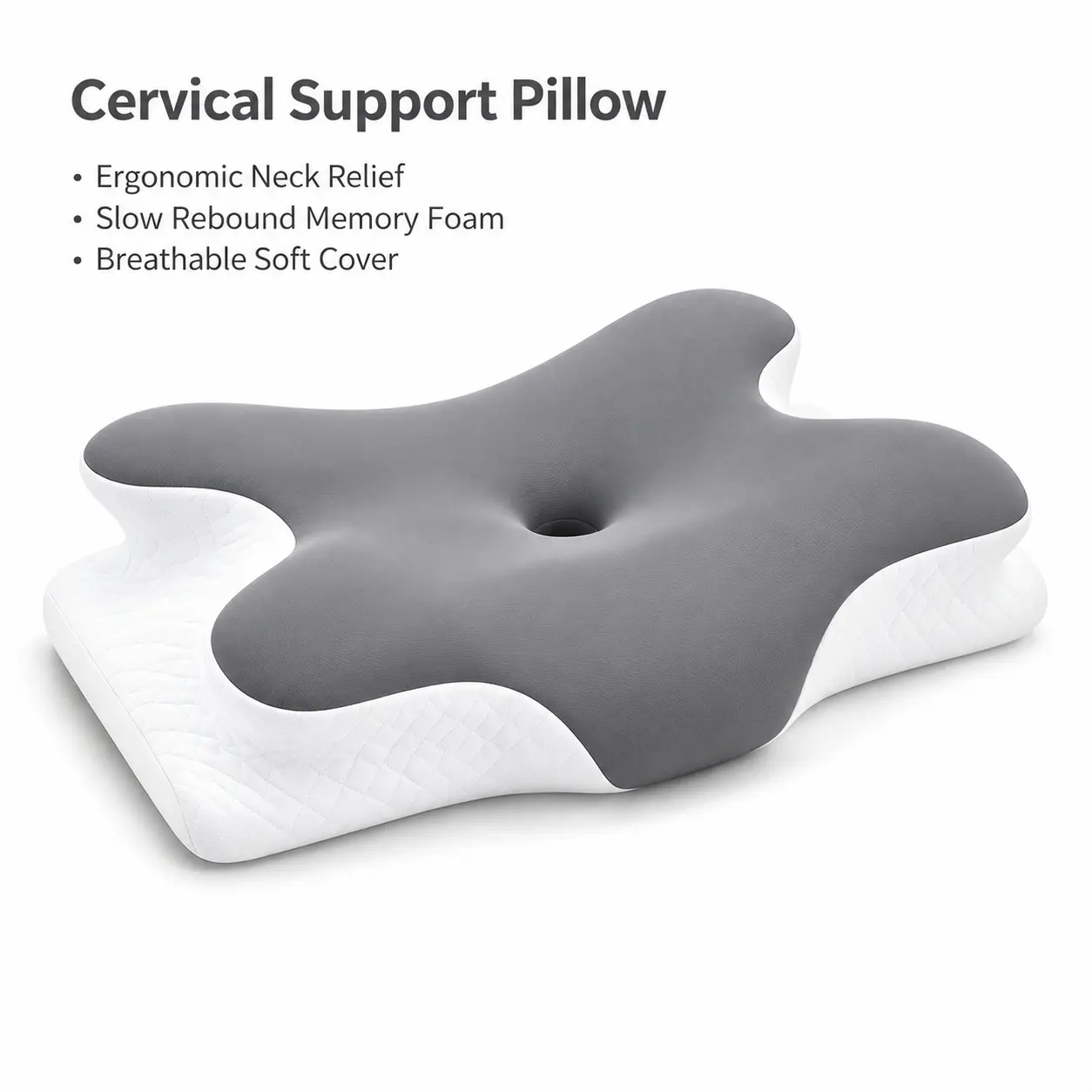 Ergonomic Cervical Pillow, Supports Natural Spine Alignment, Promotes Deep Sleep, Human Body Design, Comfortable Neck Support