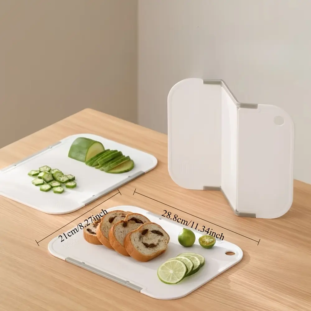 Tri-Fold Portable Cutting Board A Food Grade, Foldable Chopping Board Featuring a Double-Sided Non-Slip Design. Ideal for Prepping Fruits, Vegetables, And Meat in a Camping Kitchen; an Essential Item for Outdoor Picnics And RV Travel