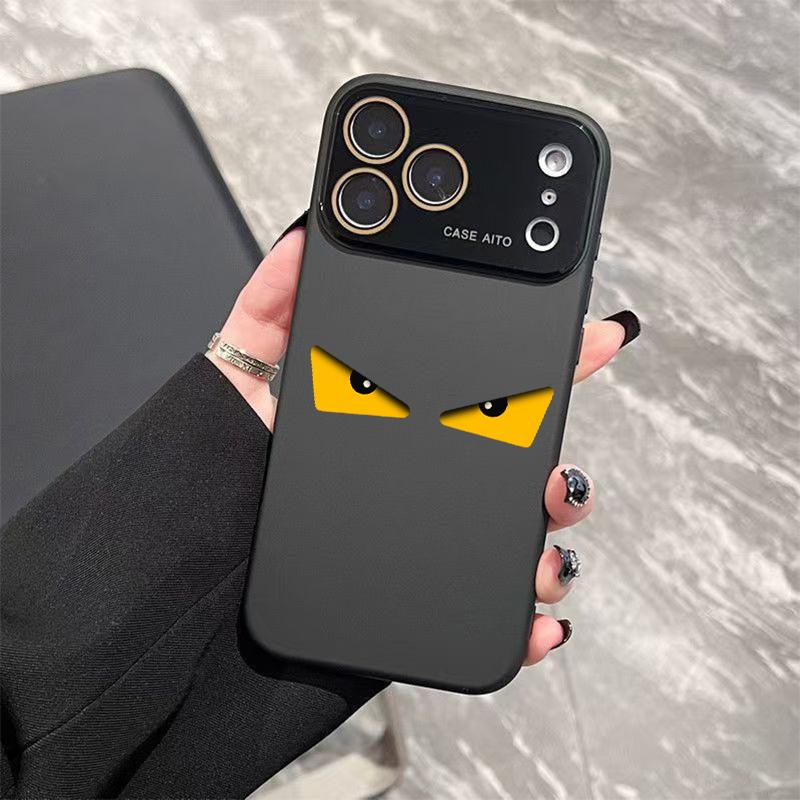 Devil's Eye Dopamine Ins Style Solid Color Phone Case with Ultra Skin friendly Touch, All Inclusive Lens Phone Case Suitable for Apple 17 16 15 14 13 12