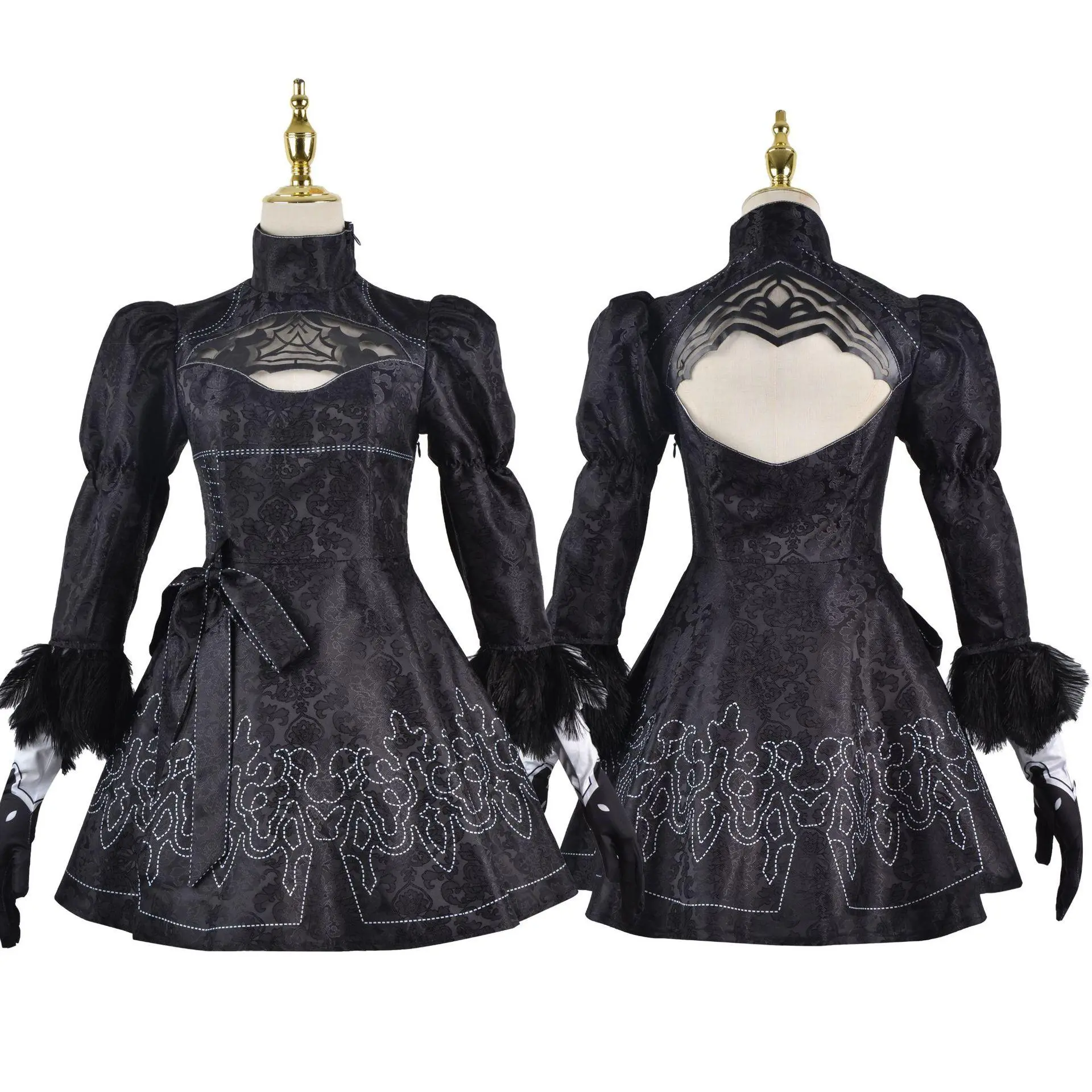 Yorha 2B & 9S Cosplay Costume from Nier Automata - Sexy Anime Games Suit with Wig for Halloween Party Fancy Dress, Male & Women