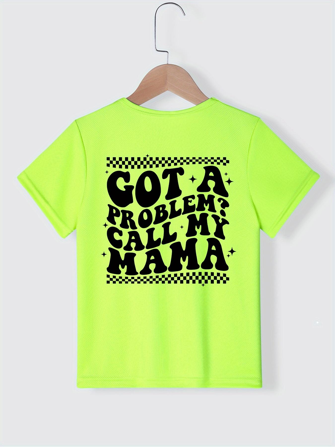 Summer Fashion Boys' Short-Sleeve T-Shirt with Skull Element "GOT A PROBLEM? CALL MY MAMA" Letter Print Double-Sided Casual Top NYDX4412