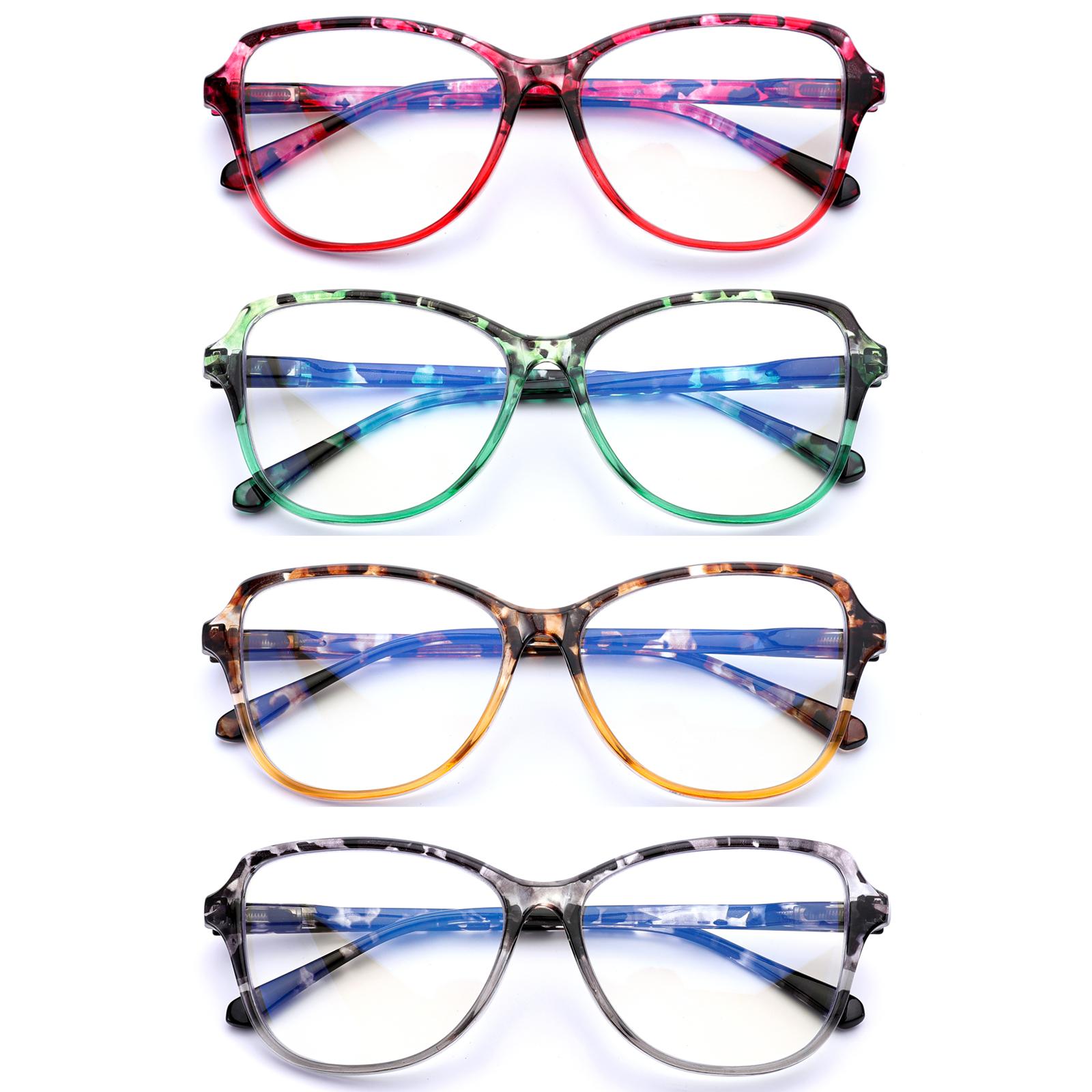 DEAAOK 4 Pack Reading Glasses for Women BlueLight Blocking Readers Spring Hinge Fashion Lady ComputerEye Glasses