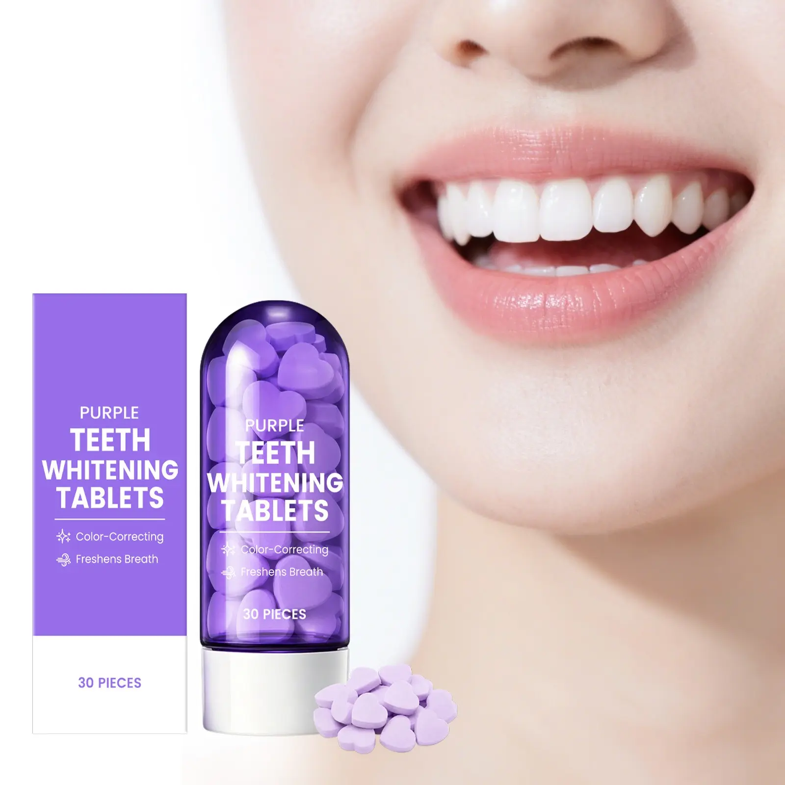 Toothpaste Tablets, Gentle Cleaning for Teeth Stains, Brightening Fresh Breath, Portable Solid Dental Care, Easy to Use