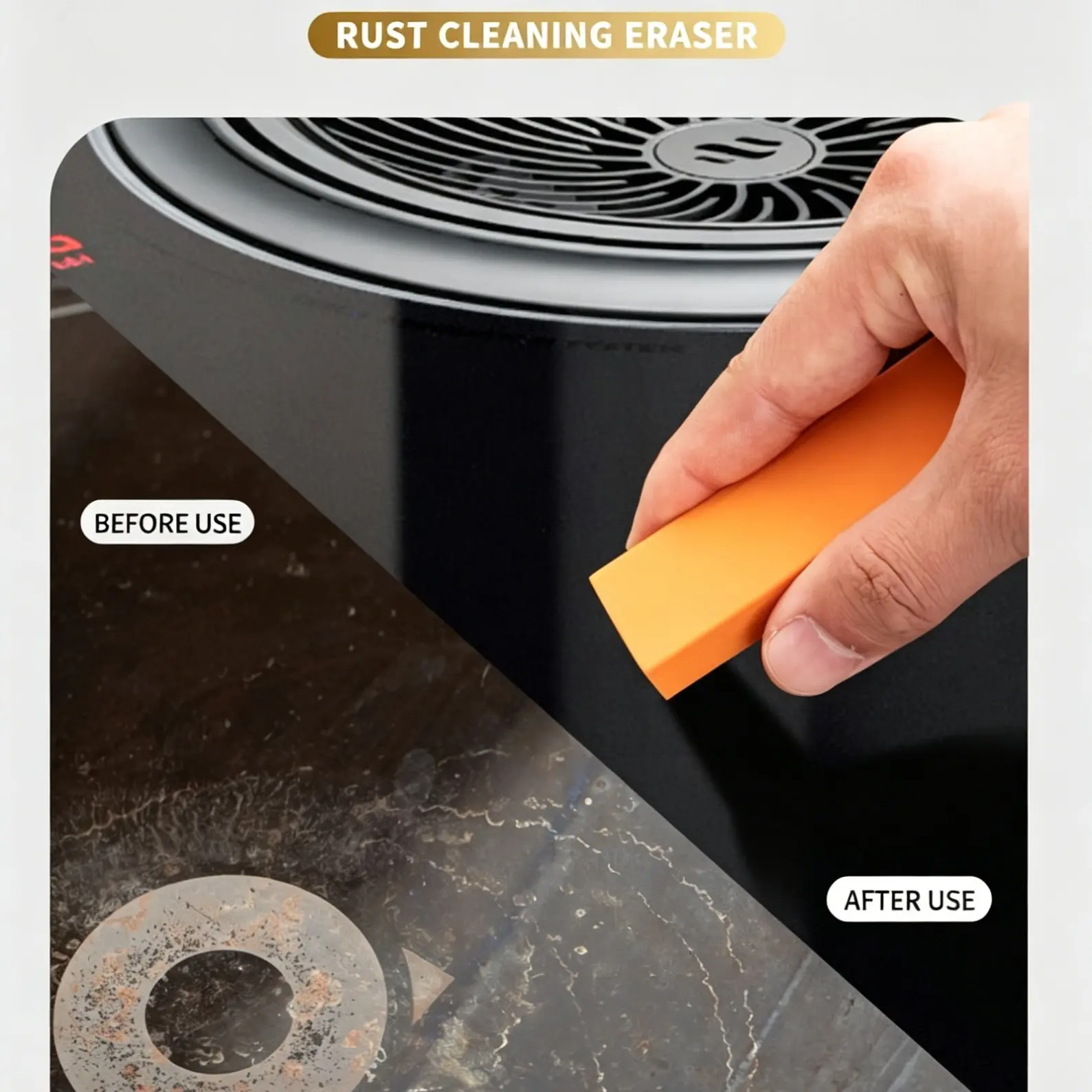 Japanese Rubber Sponge Kitchen Multi-Function Countertop Cleaning Tool, Stainless Steel Faucet Scale Remover, Home Use