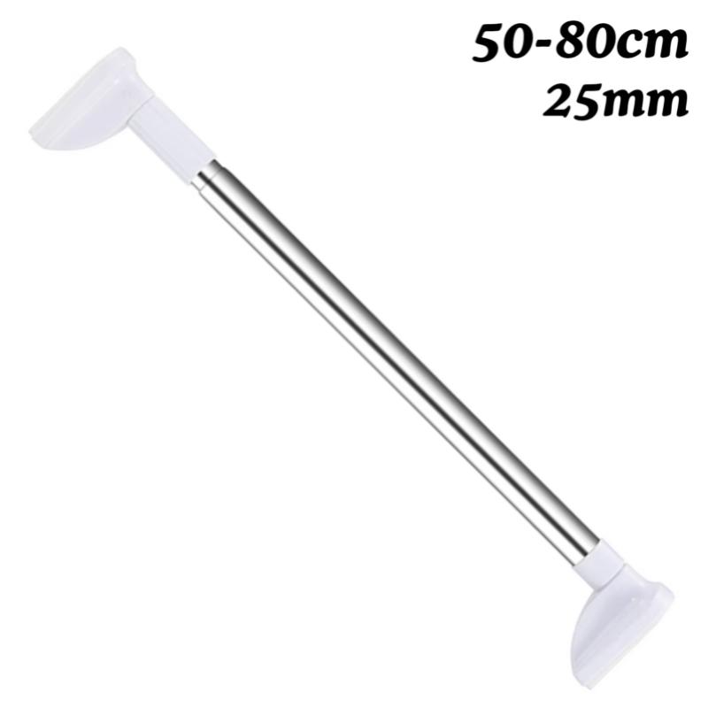 50-120cm Punch-free Telescopic Clothing Rod Extendable Stainless Steel Curtain Pole Easy Installation for DIY Space In Stock