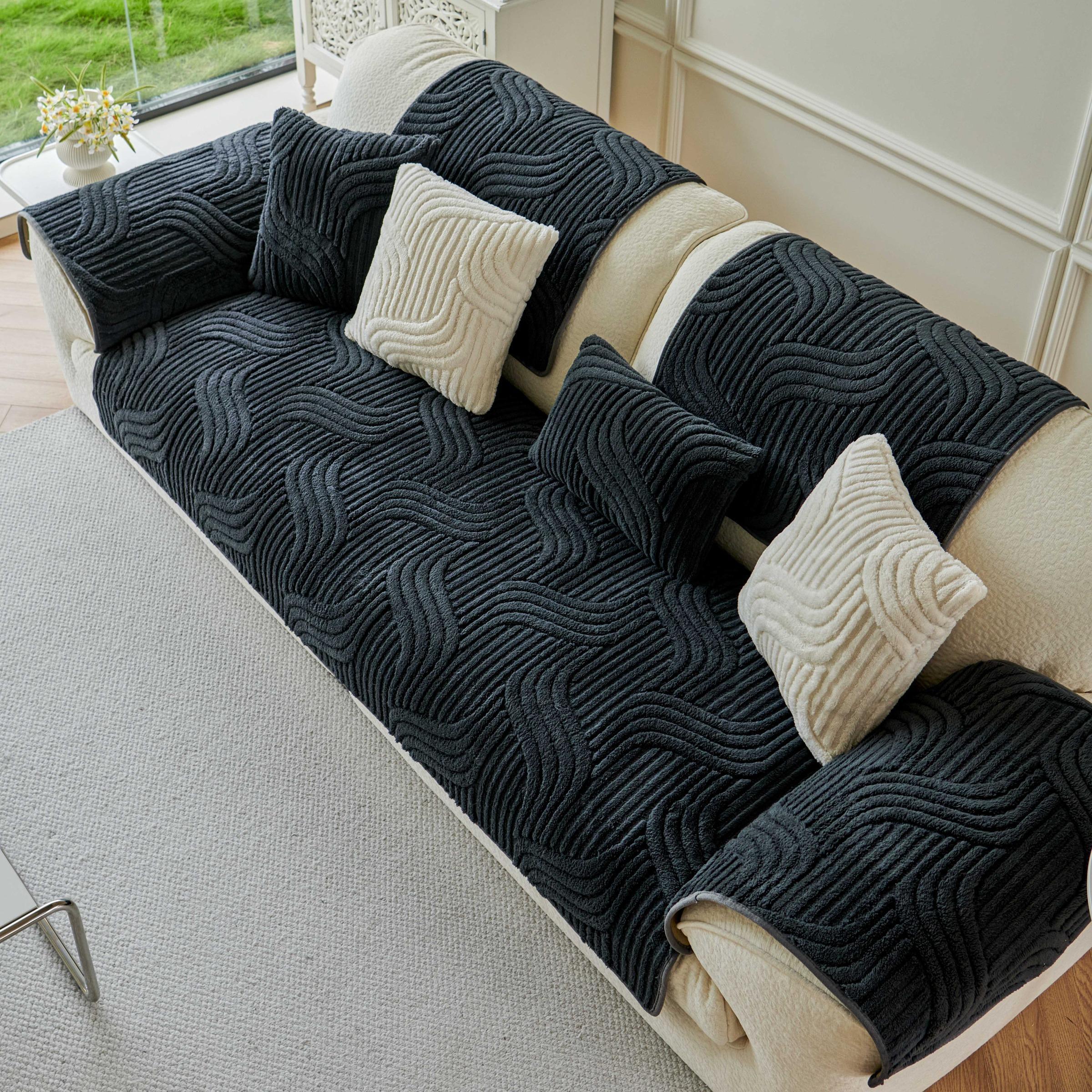 Solid Color Quilted Sofa Cover, Washable Couch Covers, Washable Sofa Slipcover, 1 Count Thickened Non-Slip Sofa Cushion Cover, Soft Dustproof Sofa Protector for Living Room or Office#GLOBAL PICKS