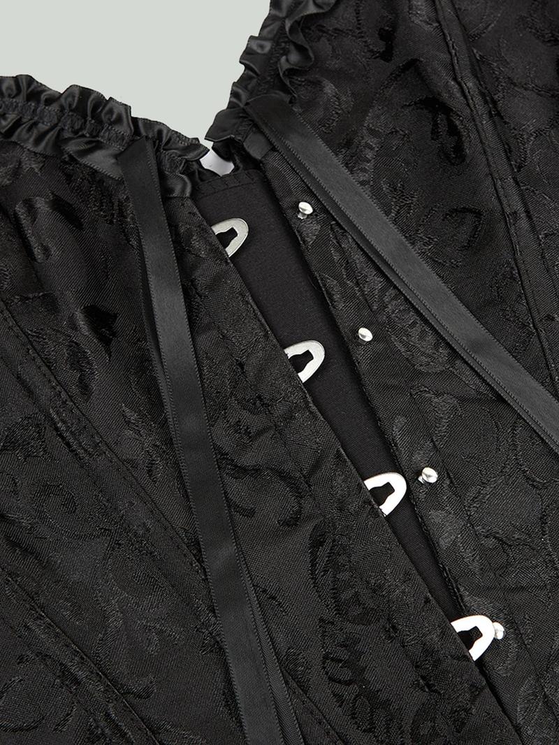 Women's Casual Ruffle Body Shaping Garment, Under Bust Corset, All-Season Wear, Front Bow Detail, Fashion & Comfy Shapewear, Perfect for Every Woman