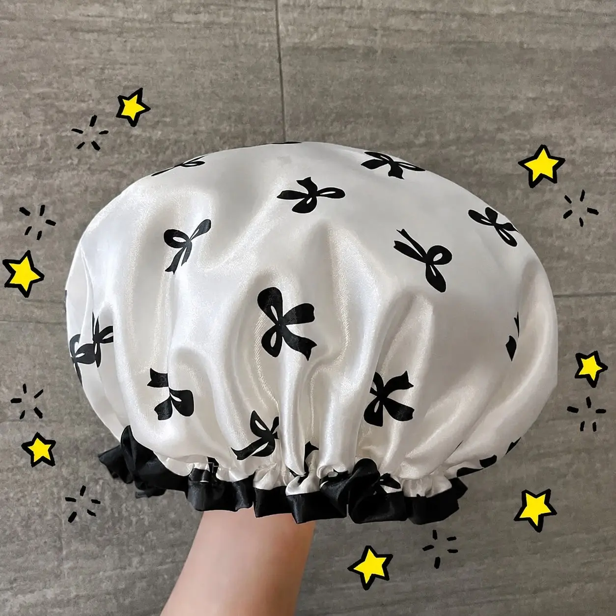Multi-Use Dual-Layer Waterproof Women's Bath Cap, Reusable Shower Hair Dryer Hat, Sauna Special Hat, Comfortable and Durable Design