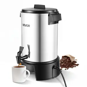 VEVOR Commercial Coffee Urn, 30 Cup 152oz Hot Beverage Dispenser with Dripless Faucet, 1090W Quick-Brewing Coffee Maker, Automatic Temperature Control, for Catering, Party, Church & Restaurant