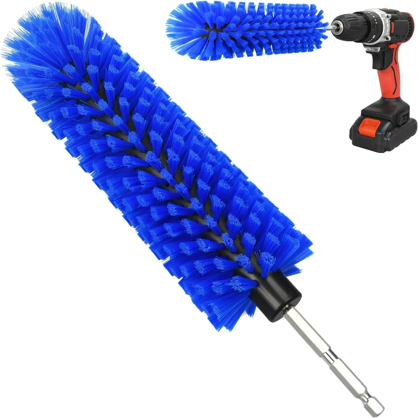 1 Pack Drill Brush for  Wheel and Bottle(Blue) | for Wheels, Rims, Engines, Exhaust, Bottle