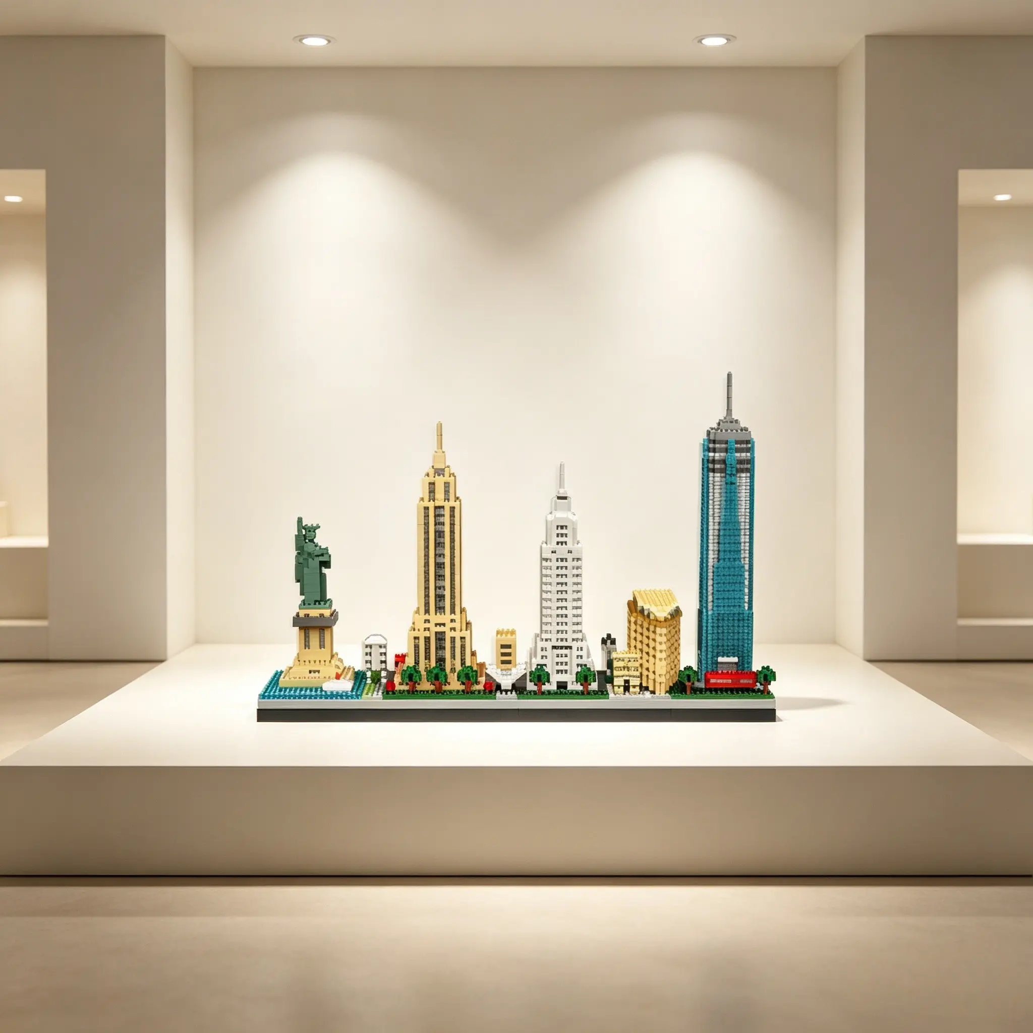World Famous Architecture Series Micro Mini Blocks, 3D Assembly Stress Relief Toy, Abs Material, Nyc Skyline, Eiffel Tower, Louvre
