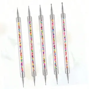 Landot 5pcs Double-Ended Rhinestone Picker Tool Set, Ideal for DIY Nail Art, Perfect for Nail Salon Use, Essential Nail Art Tools