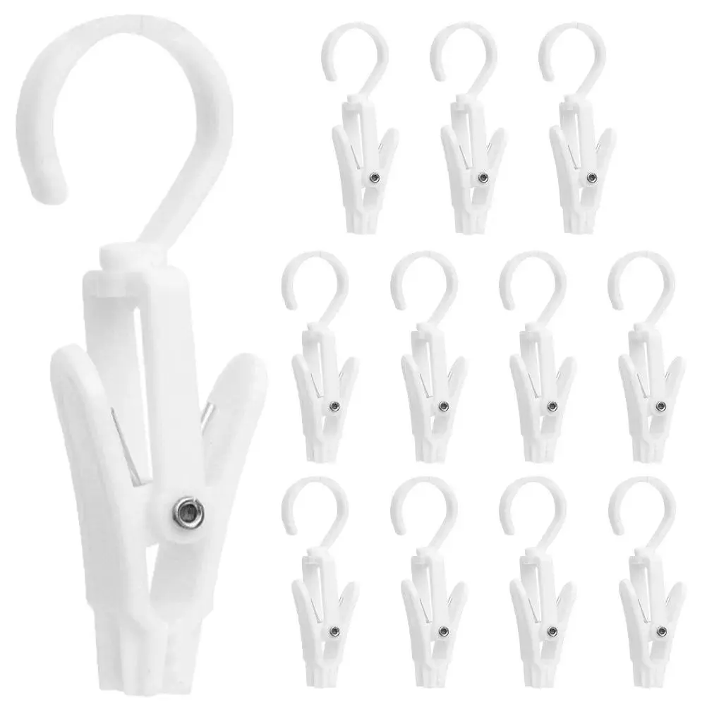 12Pcs Rotatable Boot Hangers with Clip Multifunction Laundry Hook for Closet Organizing Hats Scarves Belts Boots Socks Towels
