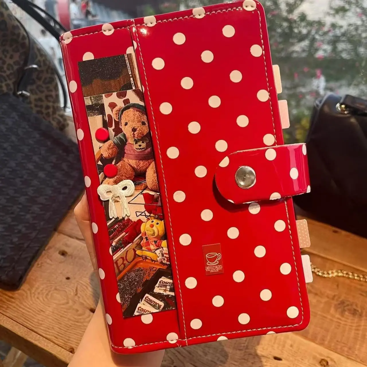 A6 Glossy Loose-Leaf Planner Notebook, 40 Blank Pages, DIY Decoration, Replaceable Inserts, Metal Snap Closure, Ideal for Notes and Bills