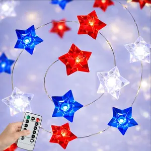 4th of July Decorations Battery Operated String Lights with Remote Timer 13 ft 40 LEDs Red White and Blue Lights for Home Patriotic Memorial Independence Day Fourth of July Decorfidget toys