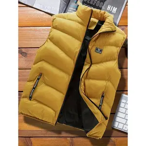 ACTIVEKITFashionable men's warm polyester vest - a must-have for autumn and winter casual wear, stand up collar, zipper pocket men's top sleeveless vest sleeveless vest