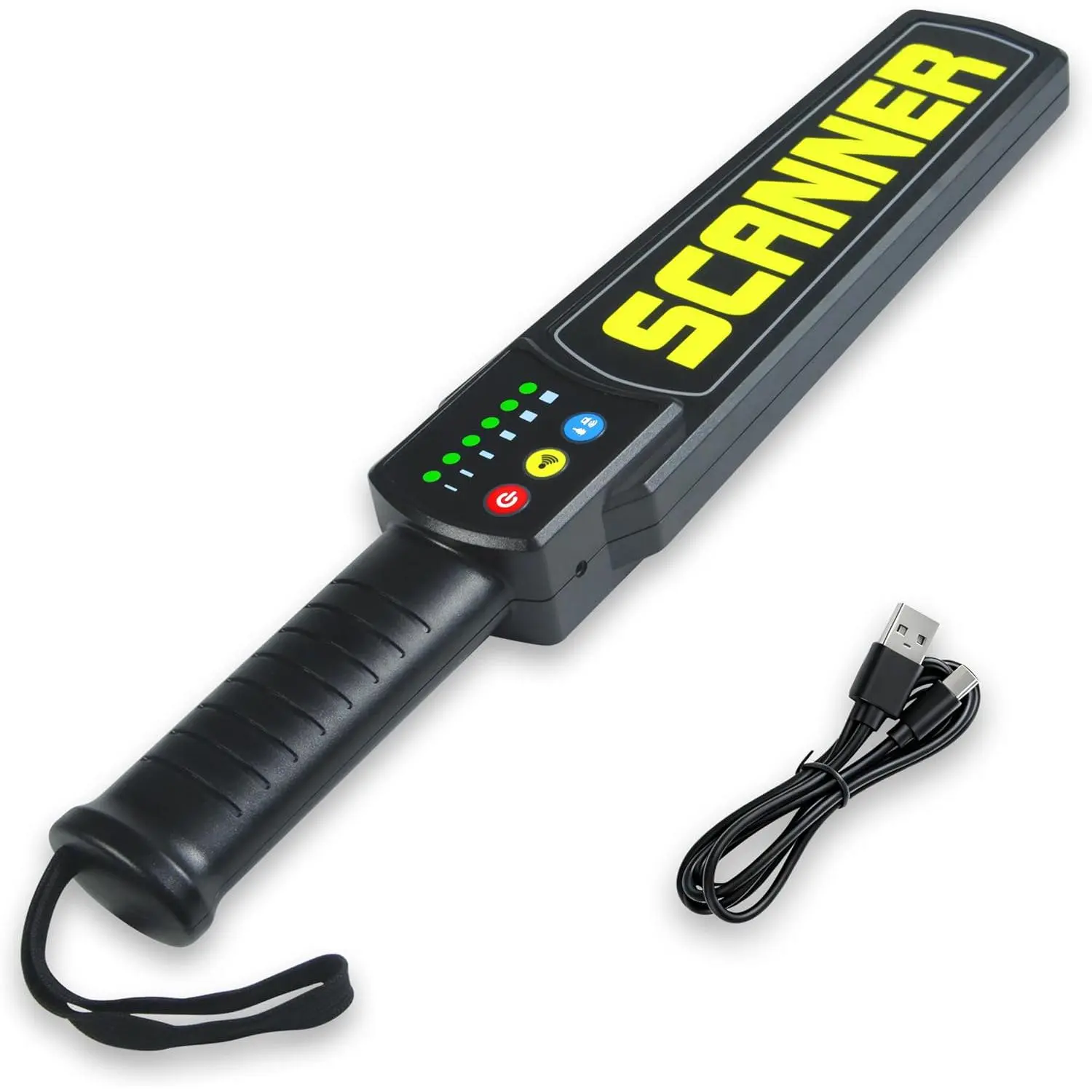 Handheld Rechargeable Metal Detector Wand,6-Level Adjustable High Sensitivity  Scanner with -in  for  Metal Detection,School Airport Public Place Safety Inspection