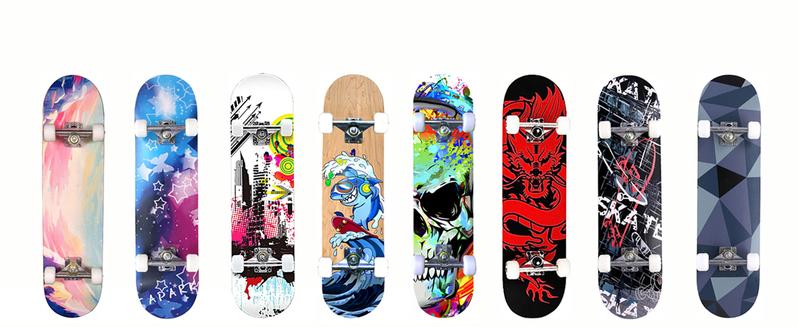 Skateboards for Beginners Adults Youths Teens Kids Girls Boys 31 Inch Pro Complete Skate Boards 7 Layer Canadian Maple Double Kick Concave Longboards